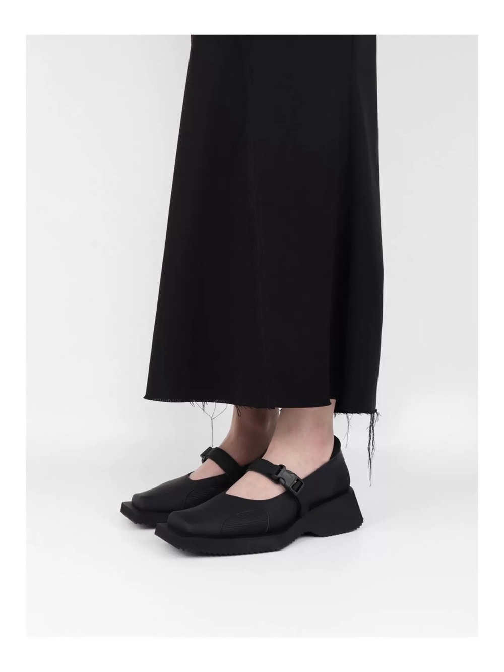 Black Leather Mary Jane Sport Flats - Picture 10 of 11